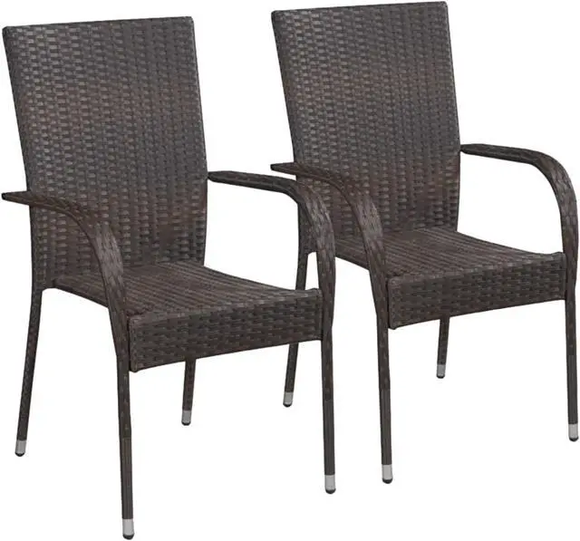 Alt view image 2 of 13 - vidaXL 3 Piece Garden Dining Set Brown