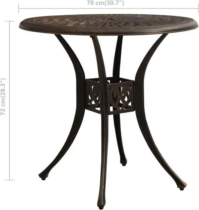 Alt view image 12 of 13 - vidaXL Patio Table Outdoor Dining Table Garden Porch Furniture Cast Aluminum