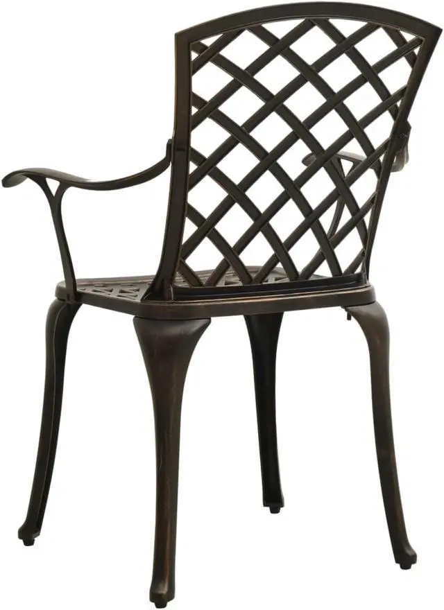 Alt view image 5 of 14 - vidaXL Garden Chairs 2 pcs Cast Aluminum Bronze