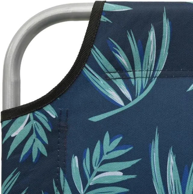 Alt view image 8 of 15 - vidaXL Sun Lounger with Canopy Steel Leaf Print