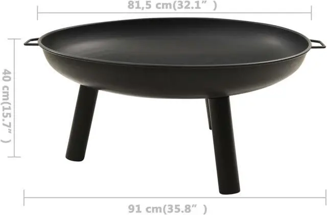 Alt view image 10 of 15 - vidaXL Fire Pit Fireplace for Camping Picnic Firebowl Outdoor Patio Steel