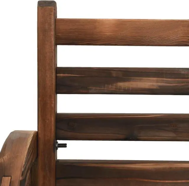 Alt view image 6 of 16 - vidaXL Wheel Bench Garden Wooden Wheel Bench with Backrest Solid Wood Fir
