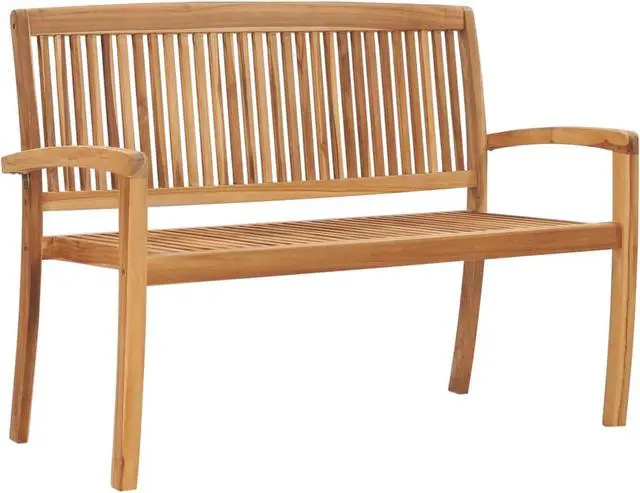 Main image of vidaXL 2-Seater Stacking Garden Bench 47.2" Solid Teak Wood