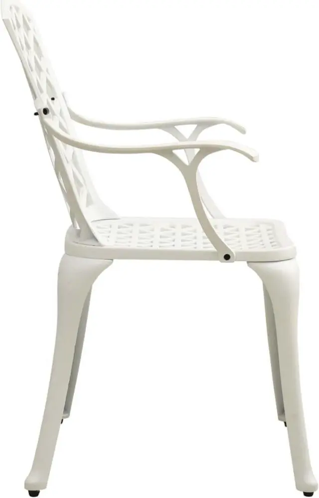 Alt view image 11 of 17 - vidaXL Patio Chairs 4 Pcs Patio Furniture for Garden Deck Cast Aluminum White