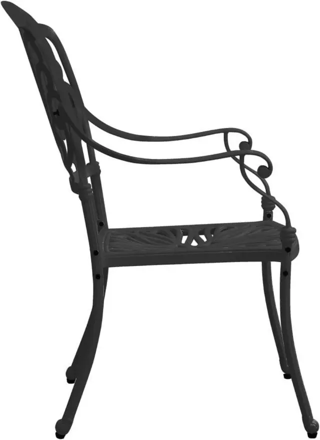 Alt view image 11 of 14 - vidaXL Patio Chairs 2 Pcs Patio Furniture for Garden Deck Cast Aluminum Black