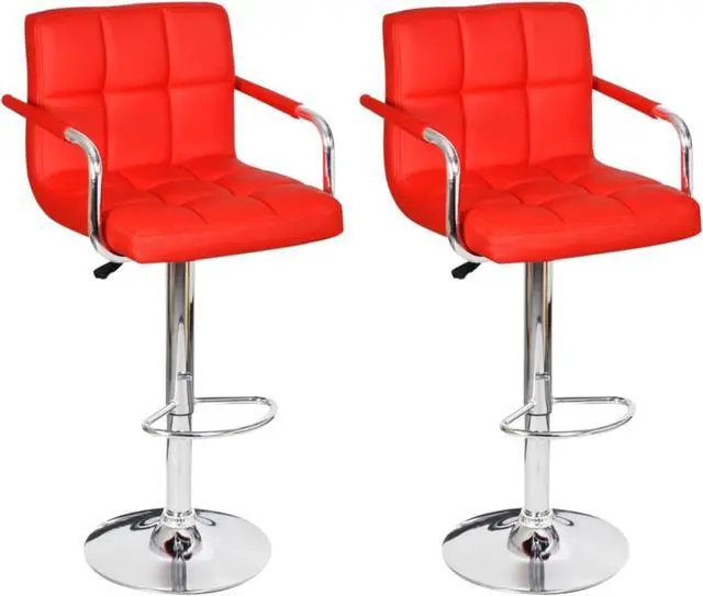 Alt view image 2 of 17 - vidaXL Bar Stools 2 pcs Red Faux Leather