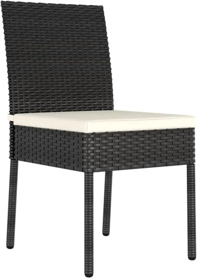 Alt view image 6 of 12 - vidaXL 5 Piece Garden Dining Set Poly Rattan Black