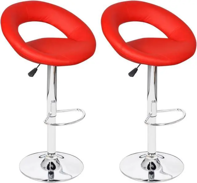 Alt view image 2 of 18 - vidaXL Bar Stools 2 pcs Red Faux Leather