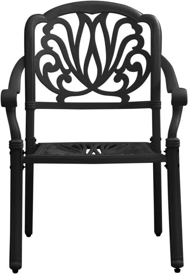 Alt view image 10 of 14 - vidaXL Patio Chairs 2 Pcs Patio Furniture for Garden Deck Cast Aluminum Black