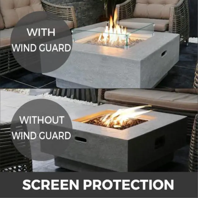 Alt view image 2 of 12 - VEVOR Fire Pit Wind Flame Guard 30 X 13.6 Windscreen Fencing Tempered Glass 8 Mm