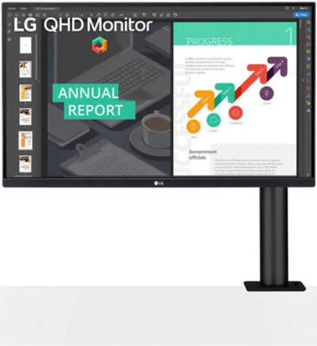 Alt view image 4 of 10 - LG Ergo 27BN88Q-B - LED monitor - 27" - 2560 x 1440 QHD - IPS - 350 cd/m2 - 1000:1 - HDR10 - 5 ms - 2xHDMI, DisplayPort, USB-C - Speakers - Black Texture