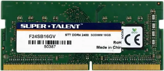 Alt view image 2 of 3 - Super Talent DDR4-2400 SODIMM 16GB Value Notebook Memory PC Memory F24SB16GV