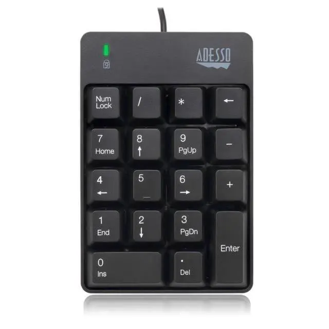 Alt view image 9 of 13 - Adesso AKB-601UB - USB Spill Resistant 18-Key Numeric Keypad