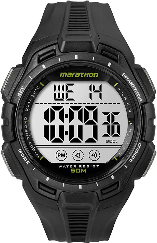Alt view image 10 of 12 - Timex Men Marathon | 24-Hour Stopwatch Two-Time Zones Black | Sport TW5K94800