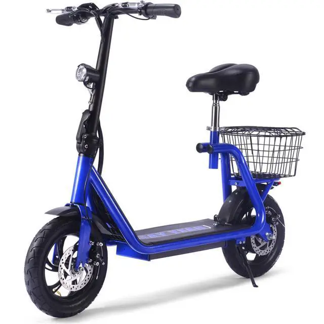 Alt view image 4 of 10 - MotoTec Metro 36v 350w Lithium Electric Scooter Blue