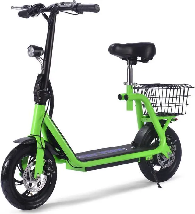 Alt view image 5 of 10 - MotoTec Metro 36v 350w Lithium Electric Scooter Green