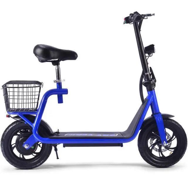 Alt view image 5 of 10 - MotoTec Metro 36v 350w Lithium Electric Scooter Blue