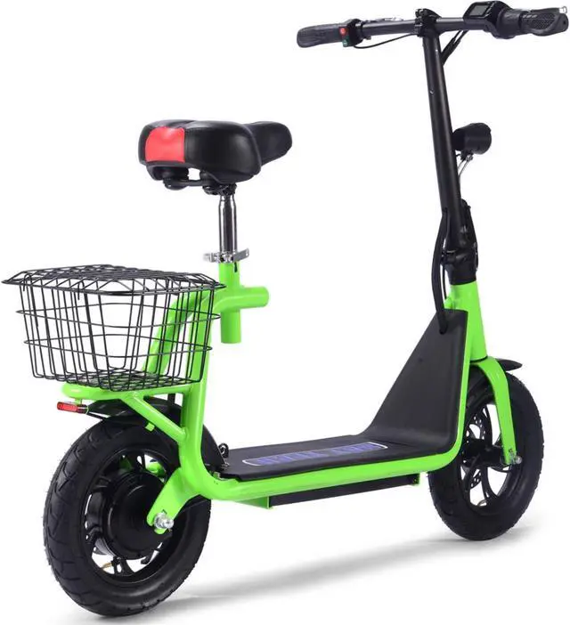 Alt view image 4 of 10 - MotoTec Metro 36v 350w Lithium Electric Scooter Green