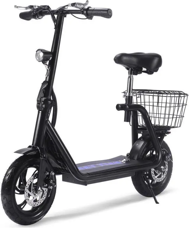 Alt view image 4 of 10 - MotoTec Metro 36v 350w Lithium Electric Scooter Black