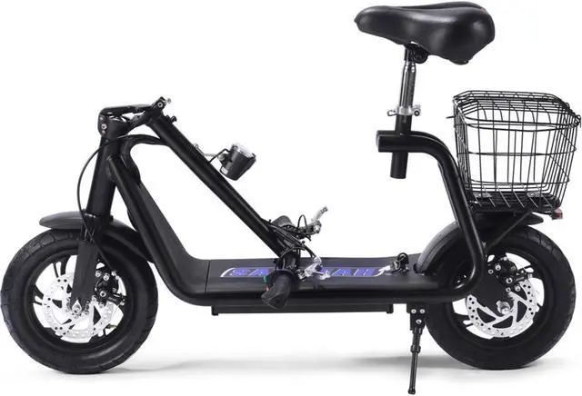 Alt view image 5 of 10 - MotoTec Metro 36v 350w Lithium Electric Scooter Black