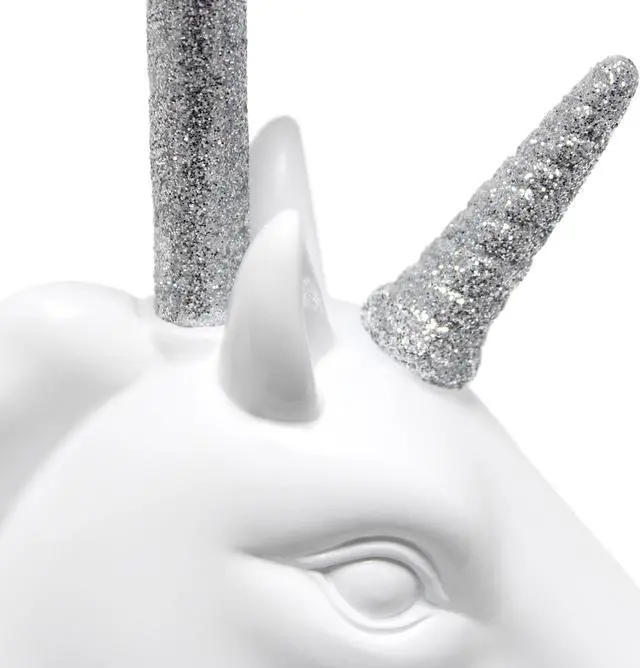Alt view image 5 of 14 - Simple Designs Sparkling Silver and White Unicorn Table Lamp