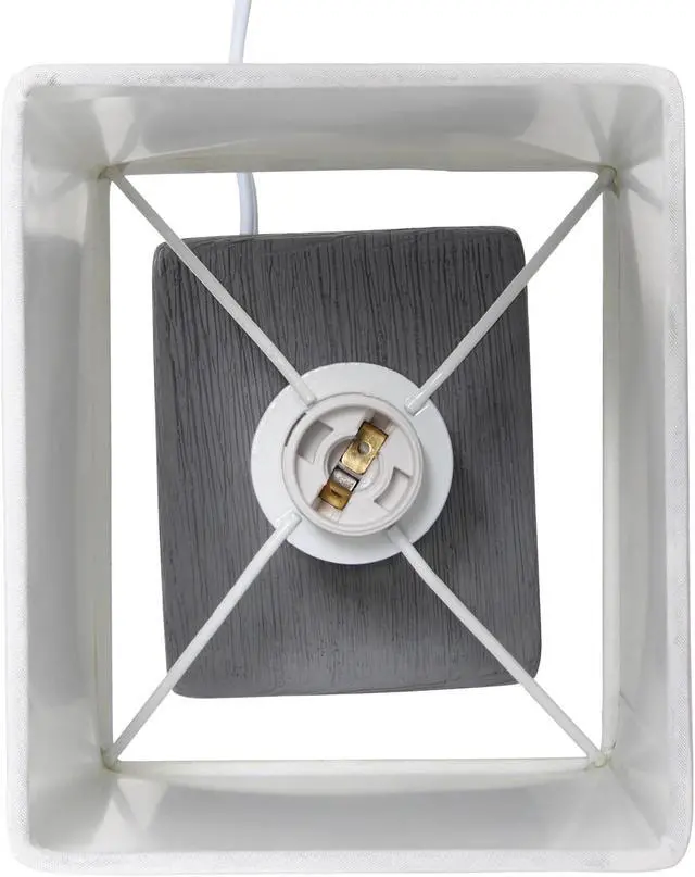 Alt view image 6 of 13 - Simple Designs Petite Faux Stone Table Lamp with Fabric Shade, Gray with White Shade