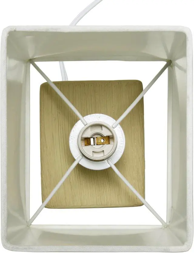 Alt view image 6 of 13 - Simple Designs Petite Faux Stone Table Lamp with Fabric Shade, Beige with White Shade