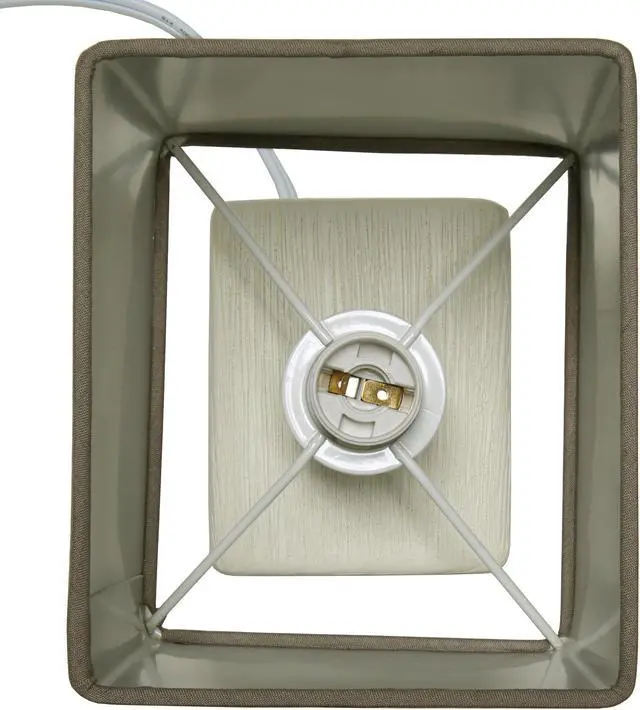 Alt view image 6 of 14 - Simple Designs Petite Faux Stone Table Lamp with Fabric Shade, OffWhite with Gray Shade