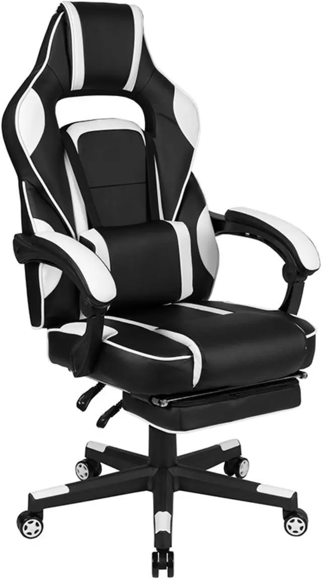 Alt view image 15 of 20 - X40 Gaming Chair Racing Ergonomic Computer Chair with Fully Reclining Back/Arms, Slide-Out Footrest, Massaging Lumbar - White