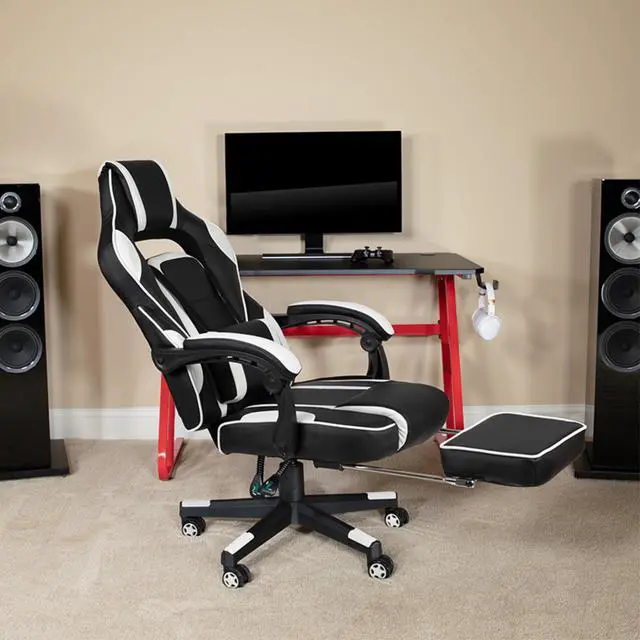 Alt view image 19 of 20 - X40 Gaming Chair Racing Ergonomic Computer Chair with Fully Reclining Back/Arms, Slide-Out Footrest, Massaging Lumbar - White