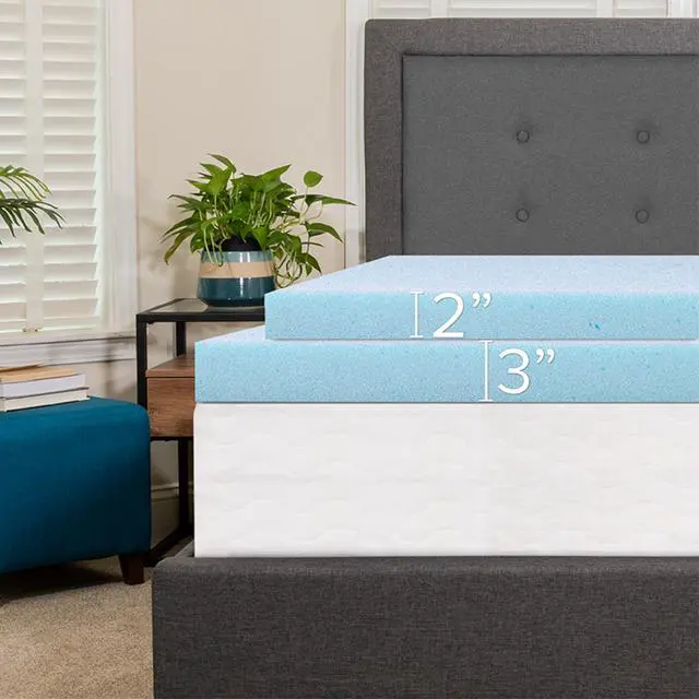 Alt view image 11 of 12 - Capri Comfortable Sleep 2 inch Cool Gel Memory Foam Mattress Topper - Full