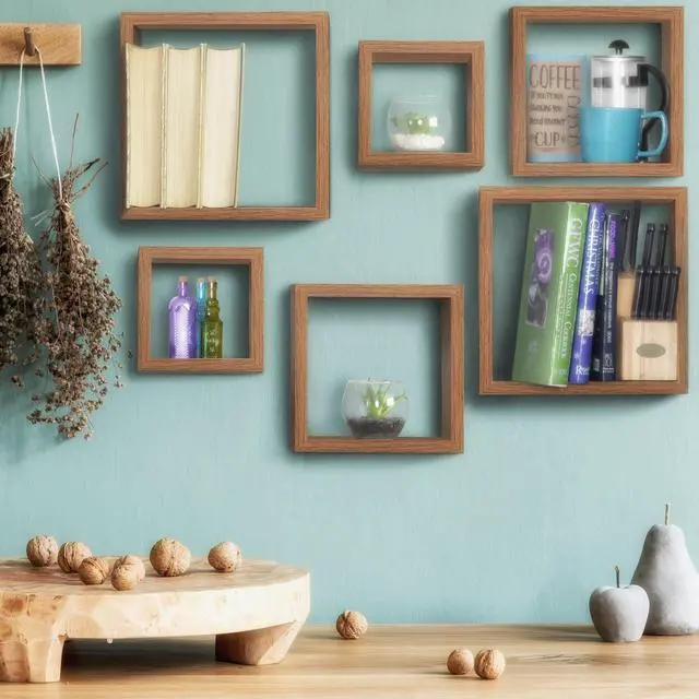 Alt view image 2 of 8 - Niche Soho 6 Piece Wall Shelf Set - Urban Walnut