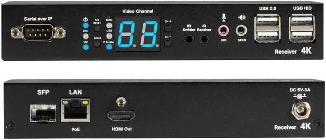 Alt view image 4 of 11 - Black Box VX-HDMI-4KIP-RX MediaCento IPX 4K Receiver HDMI USB Serial IR Audio