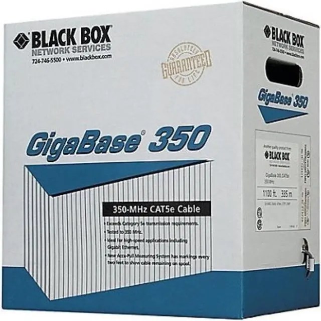 Alt view image 5 of 9 - Black Box EYN850A-PB-1000 CAT5e 350-MHz Solid Bulk Cable - Unshielded, Plenum, Blue, 1000 ft. Pull Box