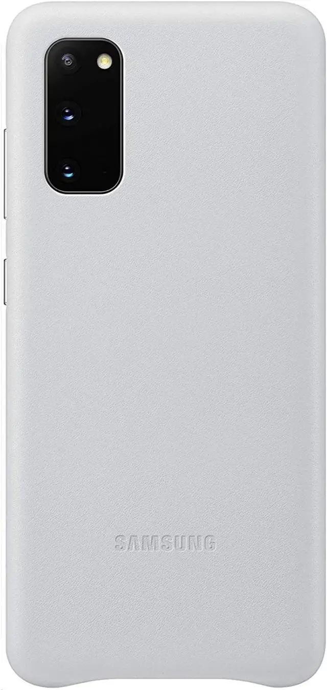 Main image of Samsung Genuine Leather Cover For Galaxy S20 Case S20 5G Silver EF-VG980LSEGUS