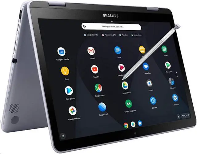 Alt view image 7 of 16 - Samsung 12.2" Touchscreen Chromebook Laptop Intel 3965Y 4GB 32GB eMMC Chrome OS