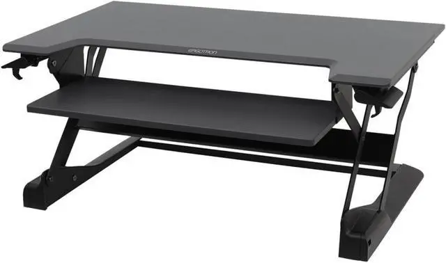 Alt view image 17 of 20 - Ergotron 33-406-085 WorkFit-TL, Sit-Stand Desktop Workstation (Black with grey surface)