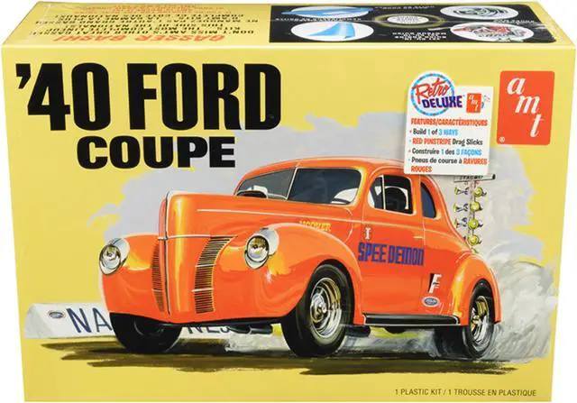 Alt view image 2 of 6 - Skill 2 Model Kit 1940 Ford Coupe 3 in 1 Kit 1/25 Scale Model by AMT