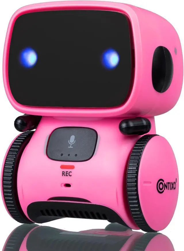 Alt view image 8 of 10 - Contixo R1 Kids Mini Talking Robot Voice Controlled, Sings & Dance, Funny for Adults & Family, Interactive Children's Toy for Boys, Girls, Infants & Toddlers (Pink)
