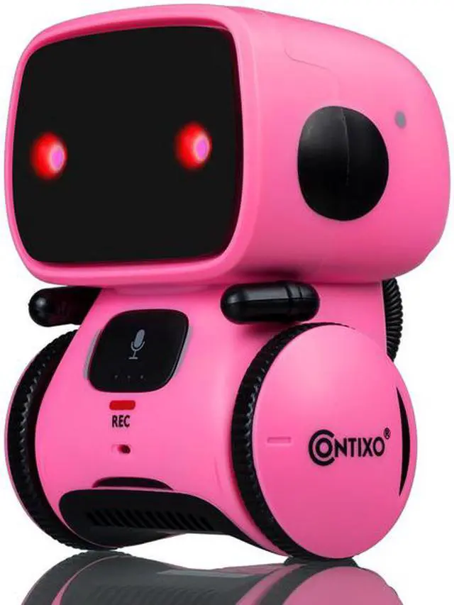 Alt view image 10 of 10 - Contixo R1 Kids Mini Talking Robot Voice Controlled, Sings & Dance, Funny for Adults & Family, Interactive Children's Toy for Boys, Girls, Infants & Toddlers (Pink)