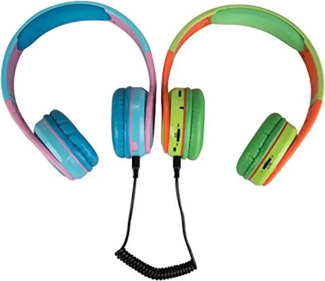 Alt view image 12 of 15 - Contixo KB-2600 Kid Safe 85dB Over The Ear Foldable Wireless Bluetooth Headphone with Volume Limiter, Built-in Micro Phone, Micro SD Card Music Player, FM Stereo Radio, Blue+Pink