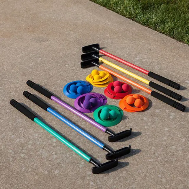 Alt view image 7 of 14 - Champion Sports MGSET Mini Golf Set - 12 Balls/6 Putters/18 Rings/3 Target Holes