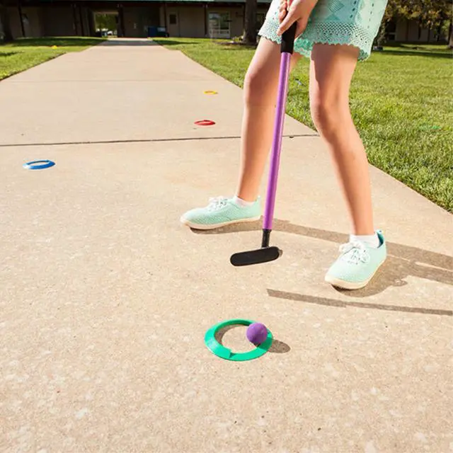 Alt view image 8 of 14 - Champion Sports MGSET Mini Golf Set - 12 Balls/6 Putters/18 Rings/3 Target Holes