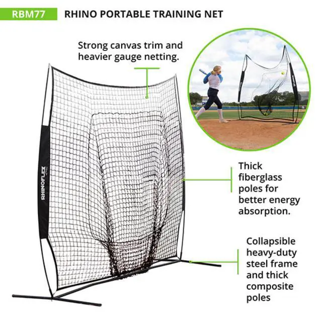 Alt view image 4 of 7 - Champion Sports RBM77 Rhino Portable Training Net - 7 ft x 7 ft