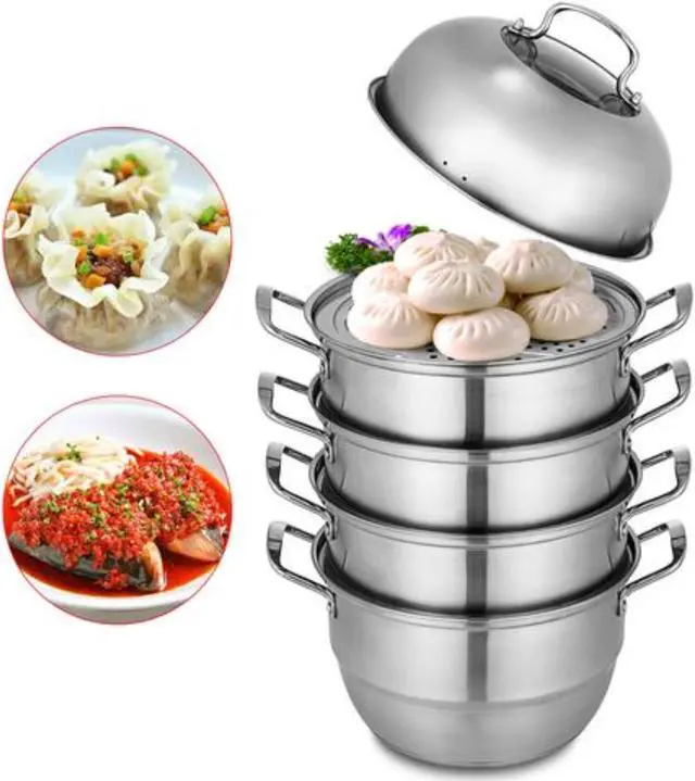Alt view image 3 of 11 - VEVOR 12'' Food Steamer Food Steaming Machine Cookware 5 Tier Stainless Steel 30cm