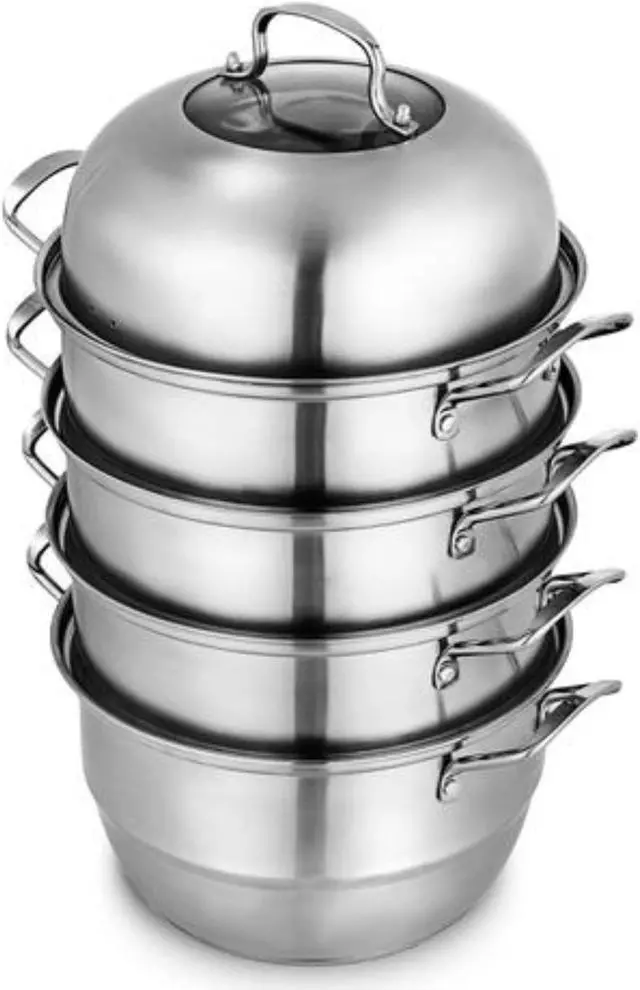 Alt view image 4 of 11 - VEVOR 12'' Food Steamer Food Steaming Machine Cookware 5 Tier Stainless Steel 30cm