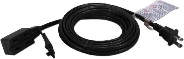 Alt view image 5 of 9 - Qvs 3-Outlet 2-Prong 15Ft Power Extension Cord - 3 X Ac Power - 15 Ft Cord - 13 A Current - 125 V Ac Voltage - 1625 W