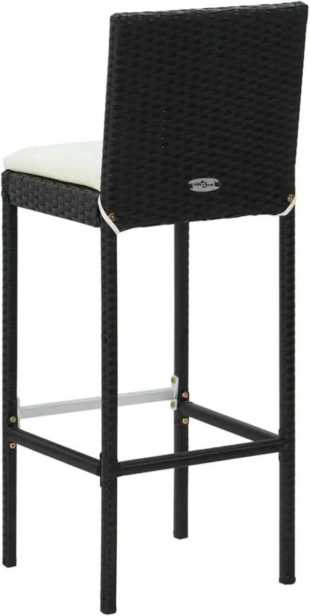 Alt view image 5 of 13 - vidaXL 5 Piece Outdoor Bar Set with Cushions Poly Rattan Black