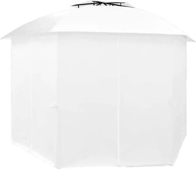 Alt view image 11 of 13 - vidaXL Canopy Patio Pavilion Hexagonal Gazebo Outdoor Party Tent with Curtains