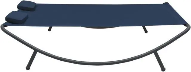 Alt view image 10 of 14 - vidaXL Outdoor Chaise Lounge Patio Lounge Bed Sun Lounger Daybed Fabric Blue